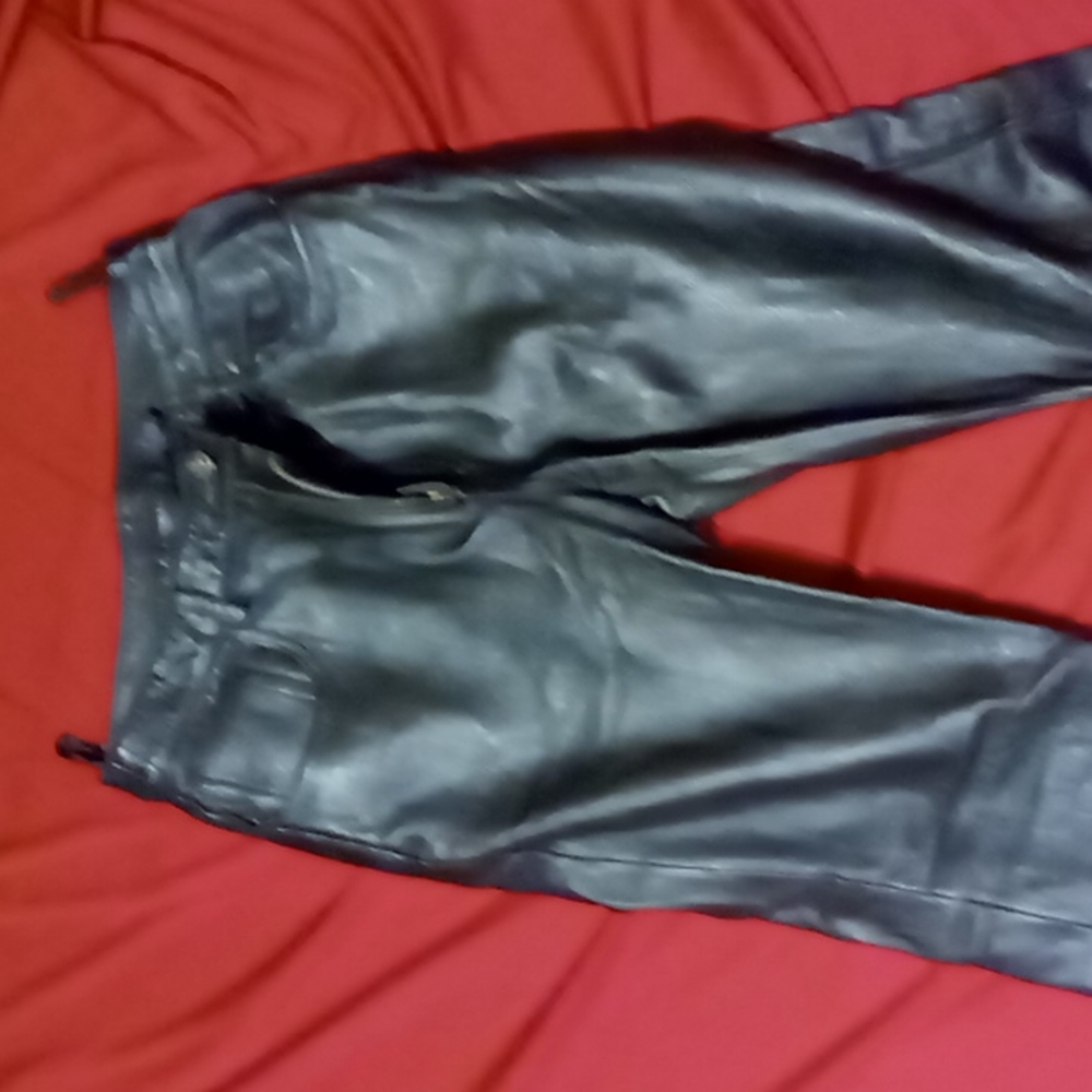 Express straight leg leather pants